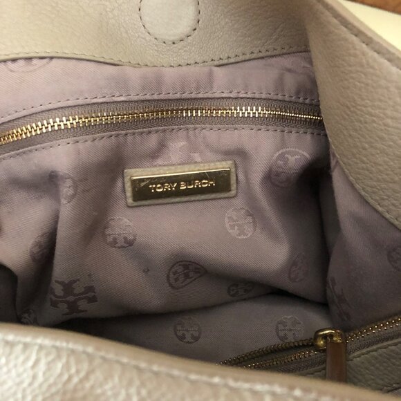 TORY BURCH Marion Chain Slouchy Tote Shoulder Bag Gray - Picture 13 of 15